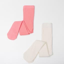 Колготки детские BASIC, рост 74-80 см, белые, розовые