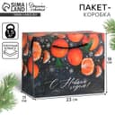 Пакет - коробка подарочный новогодний «С Новым годом», 23×18×11 см