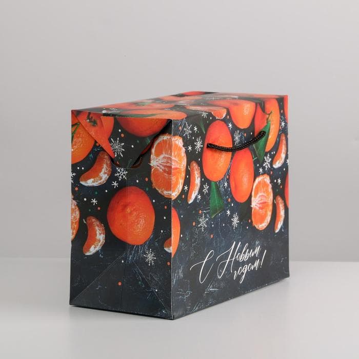 Пакет - коробка подарочный новогодний «С Новым годом», 23×18×11 см