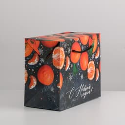 Пакет - коробка подарочный новогодний «С Новым годом», 23×18×11 см