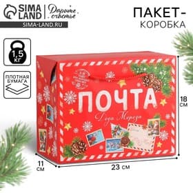 Пакет - коробка, 23×18×11 см