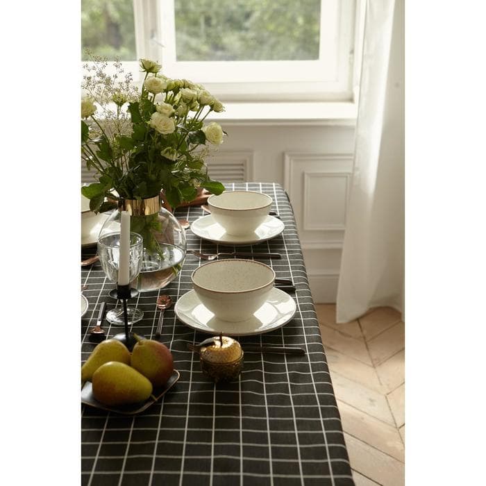 Скатерть «Доляна. Клетка», 145×200±3 см, рогожка 130 г/м², чёрная