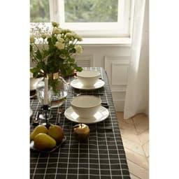 Скатерть «Доляна. Клетка», 145×200±3 см, рогожка 130 г/м², чёрная