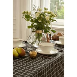 Скатерть «Доляна. Клетка», 145×200±3 см, рогожка 130 г/м², чёрная