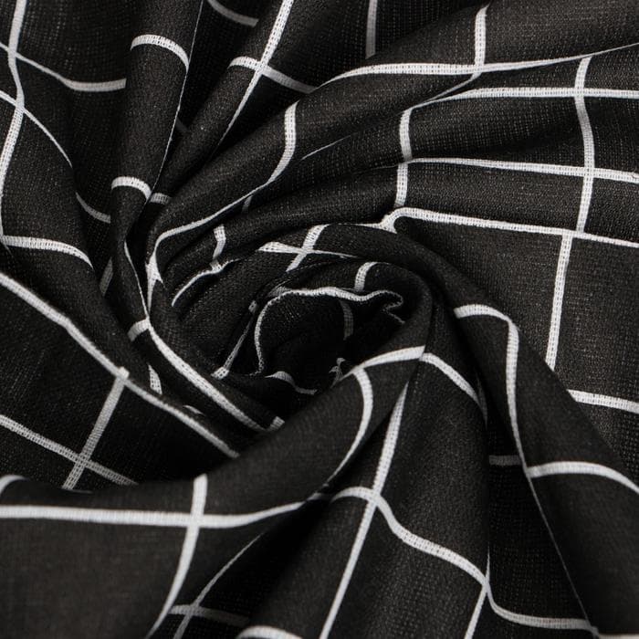 Скатерть «Доляна. Клетка», 145×200±3 см, рогожка 130 г/м², чёрная