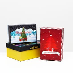 Набор подарочных новогодних коробок 3 в 1 Merry christmas, 23×16×9.5 - 19×12×6.5 см