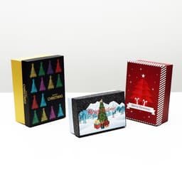 Набор подарочных новогодних коробок 3 в 1 Merry christmas, 23×16×9.5 - 19×12×6.5 см