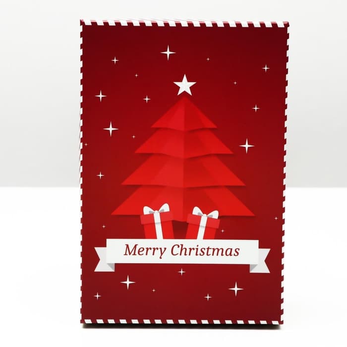 Набор подарочных новогодних коробок 3 в 1 Merry christmas, 23×16×9.5 - 19×12×6.5 см