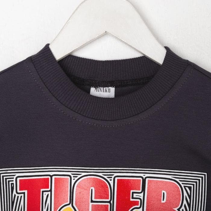 Свитшот для мальчика MINAKU: Casual Collection KIDS, серый, рост 122 см