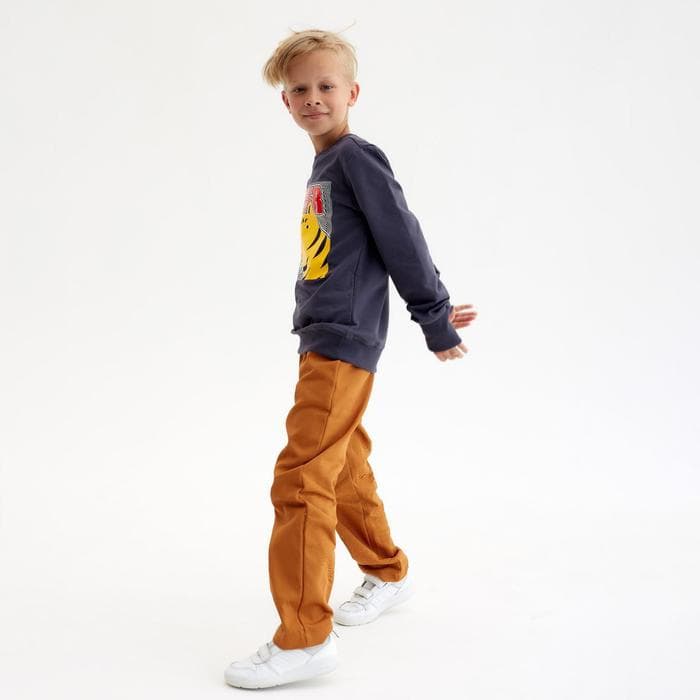 Свитшот для мальчика MINAKU: Casual Collection KIDS, серый, рост 128 см