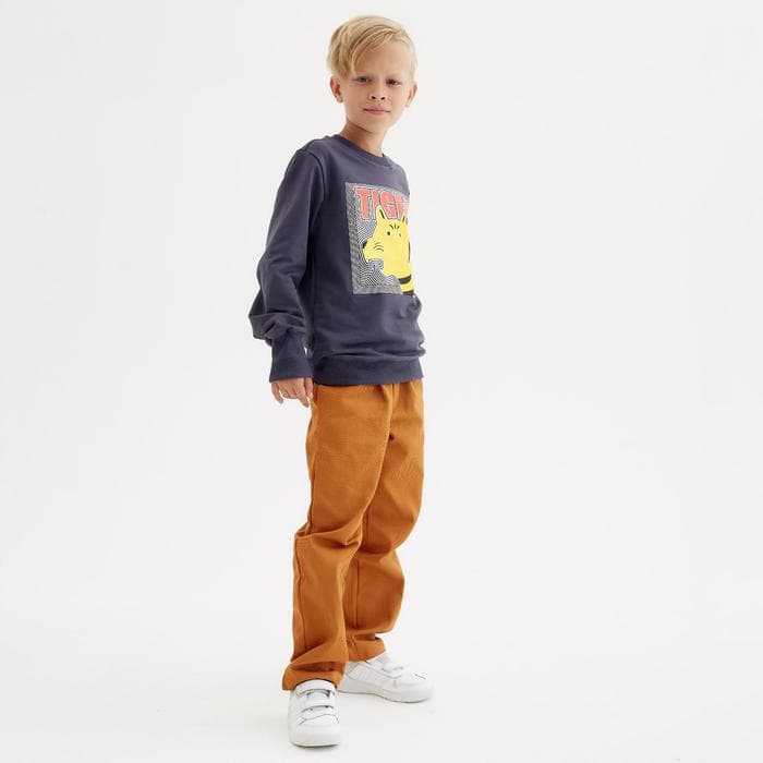 Свитшот для мальчика MINAKU: Casual Collection KIDS, серый, рост 128 см
