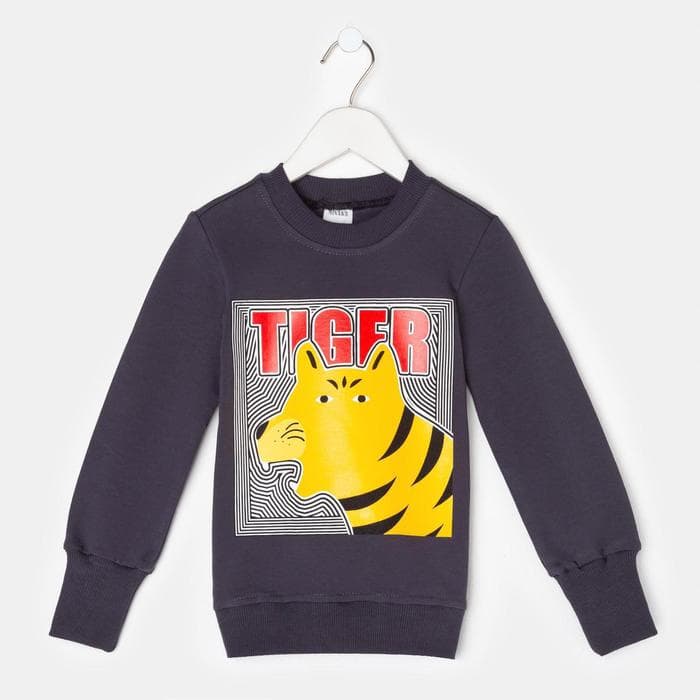 Свитшот для мальчика MINAKU: Casual Collection KIDS, серый, рост 128 см