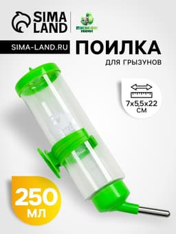 Поилка для грызунов «Пижон», 250 мл, зелёная