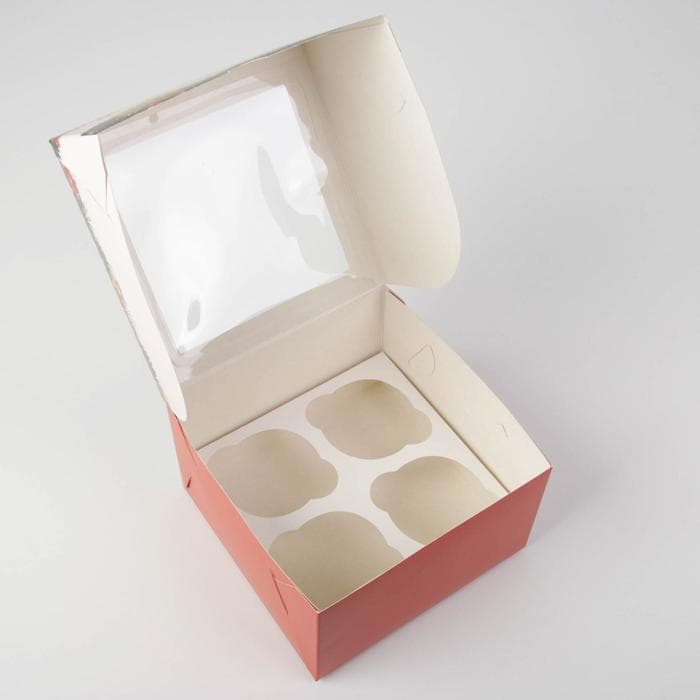 Коробка для капкейков «Новогодний подарок» 16×16×10 см