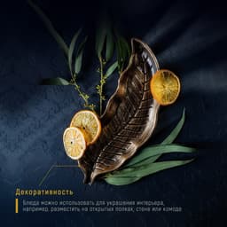 Блюдо для фруктов Доляна «Винтажный лист», 28×10 см, бронзовое