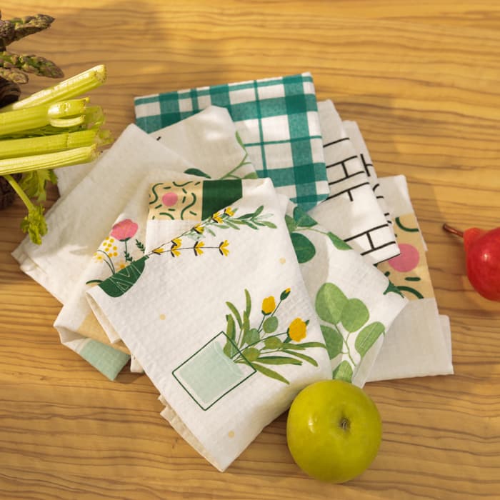 Набор кухонных полотенец «Доляна. Эвкалипт», 35×60 см - 7 шт., 100% хлопок