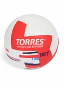 Мяч волейбольный TORRES Hit, V32355, размер 5, ПУ, бутиловая камера, клееный
