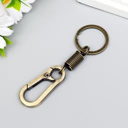 Брелок для ключей на кольце «Карабин с пружиной», металл под латунь, 9.5×3 см