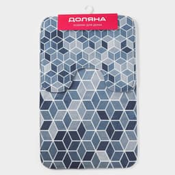 Коврики для ванной и туалета Доляна «Бурлеск», 2 шт., 50×80, 40×50 см, синие