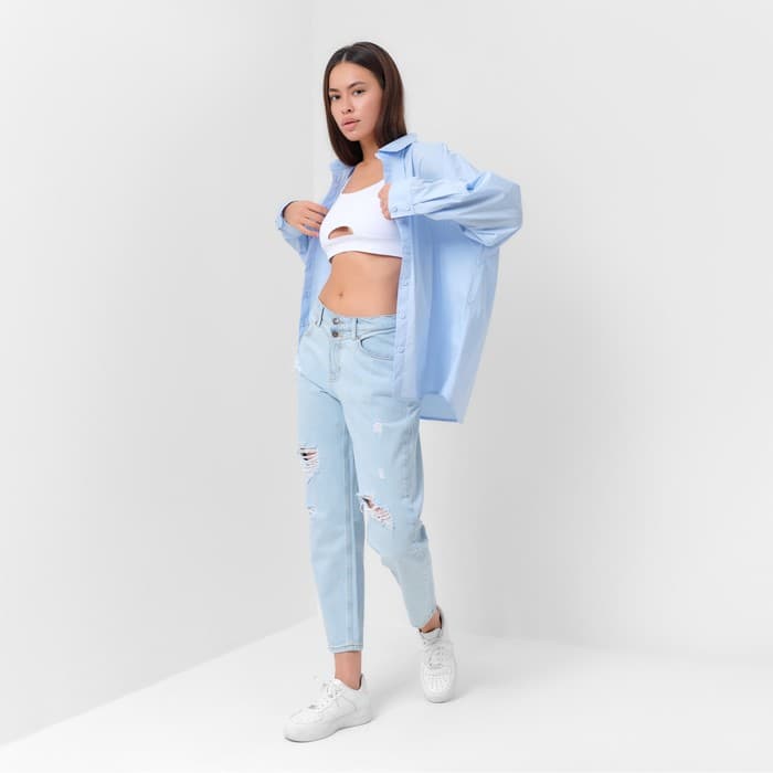 Рубашка женская MIST: Classic Collection, размер 50, голубой