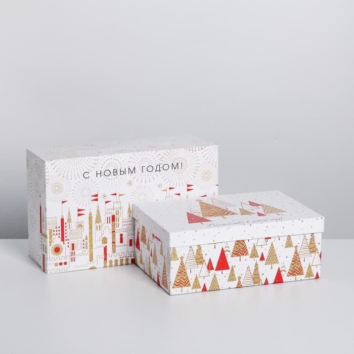 Набор подарочных коробок 5 в 1 «Волшебства в Новом году», 32.5×20×12.5 - 22×14×8.5