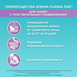 Сухой корм Purina One для кошек, индейка/рис, 1.5 кг
