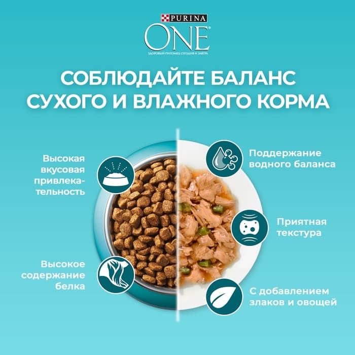 Сухой корм Purina One для стерилизованных кошек, курица/злаки, 1.5 кг