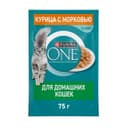 Влажный корм Purina One для домашних кошек, курица/морковь, 75 г
