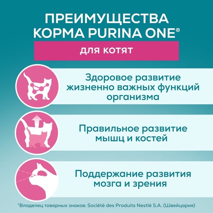 Влажный корм Purina One для котят, курица/морковь, 75 г