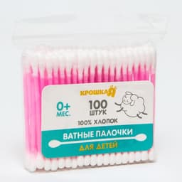 Ватные палочки, пакет 100 шт., пластик, МИКС