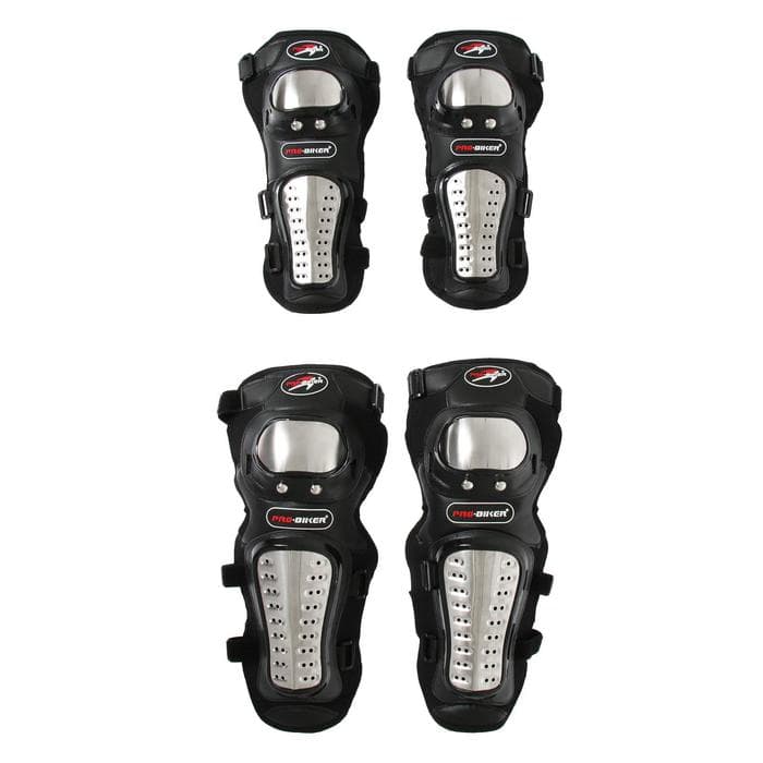 Наколенники и налокотники мотоциклетные, взрослые, чёрные, набор 4 шт.