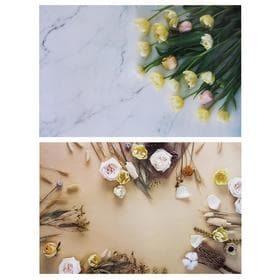 Фотофон для съёмок, двусторонний, бумага 300 г «Тюльпаны и розы», 57×87 см