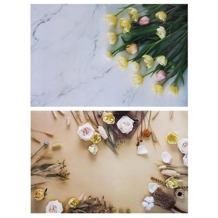 Фотофон для съёмок, двусторонний, бумага 300 г «Тюльпаны и розы», 57×87 см