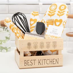 Кухонный набор «Этель» Best kitchen: полотенце, варежка-прихватка, лопатка, венчик, губка