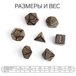 Дайсы для ДнД «Топаз», 7 шт.