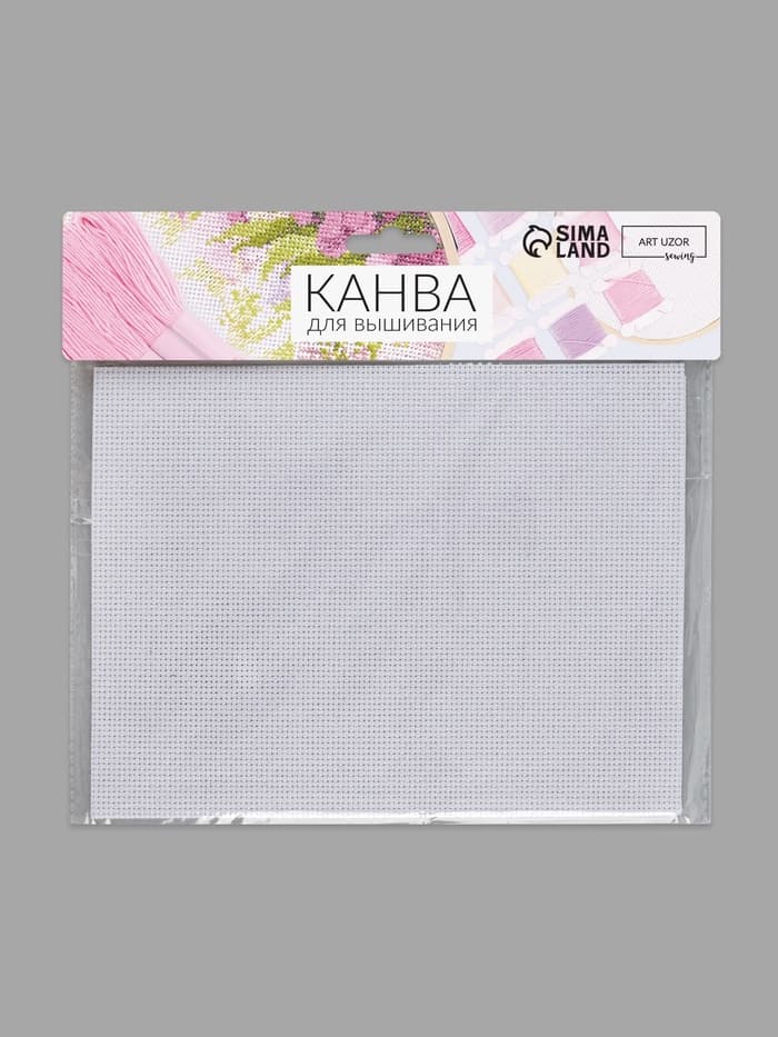 Канва для вышивания, №14, 30×20 см, белая