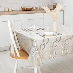 Клеёнка на стол «Соты», на тканевой основе, ширина 137 см, рулон 20 м, толщина 0.25 мм