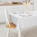 Клеёнка на стол «Клетка», на тканевой основе, ширина 137 см, рулон 20 м, толщина 0.25 мм, белая