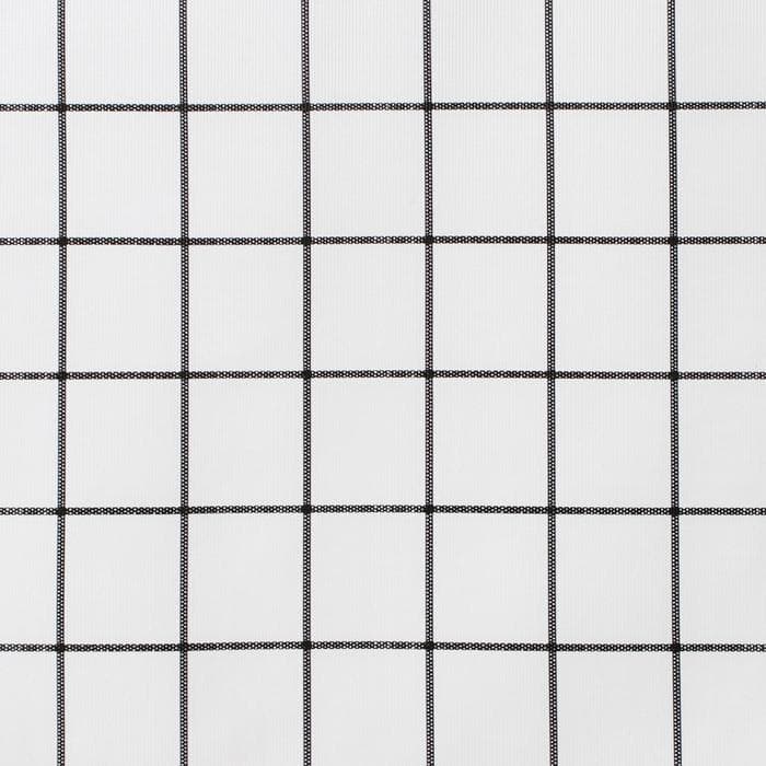 Клеёнка на стол «Клетка», на тканевой основе, ширина 137 см, рулон 20 м, толщина 0.25 мм, белая