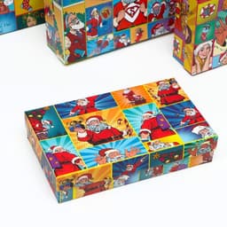 Набор подарочных новогодних коробок «Pop-art: Новогодний», 30×20×8 - 24×14×5 см