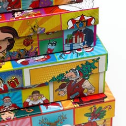 Набор подарочных новогодних коробок «Pop-art: Новогодний», 30×20×8 - 24×14×5 см