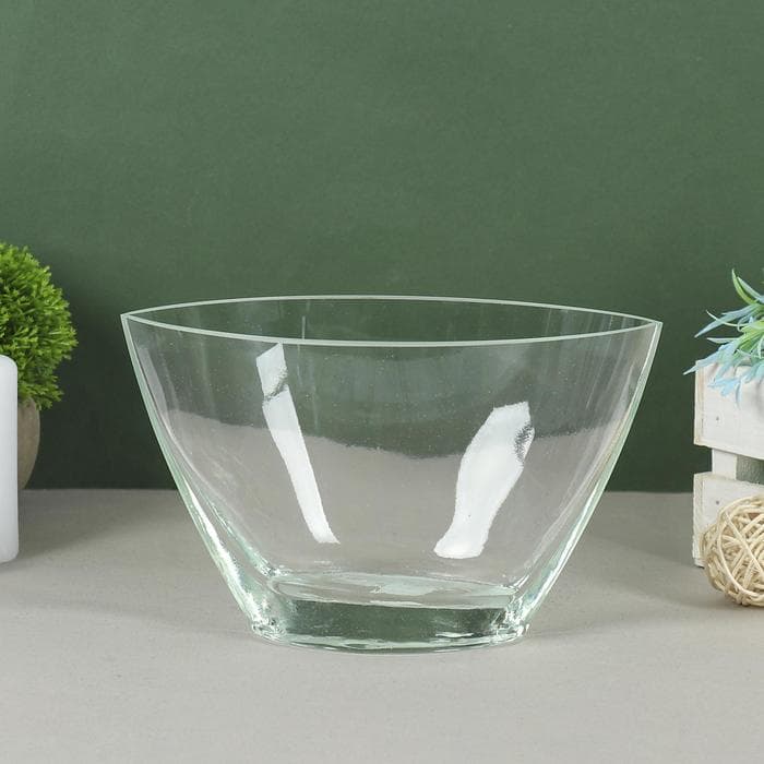 Ваза для цветов «Ефрат», 1.05 л, 12×21 см, стекло, прозрачная