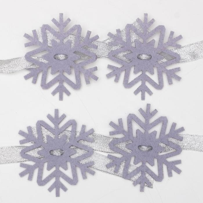 Набор для декора столовых предметов «Доляна. Снежинка», 4 штуки, серый, 7×8 см