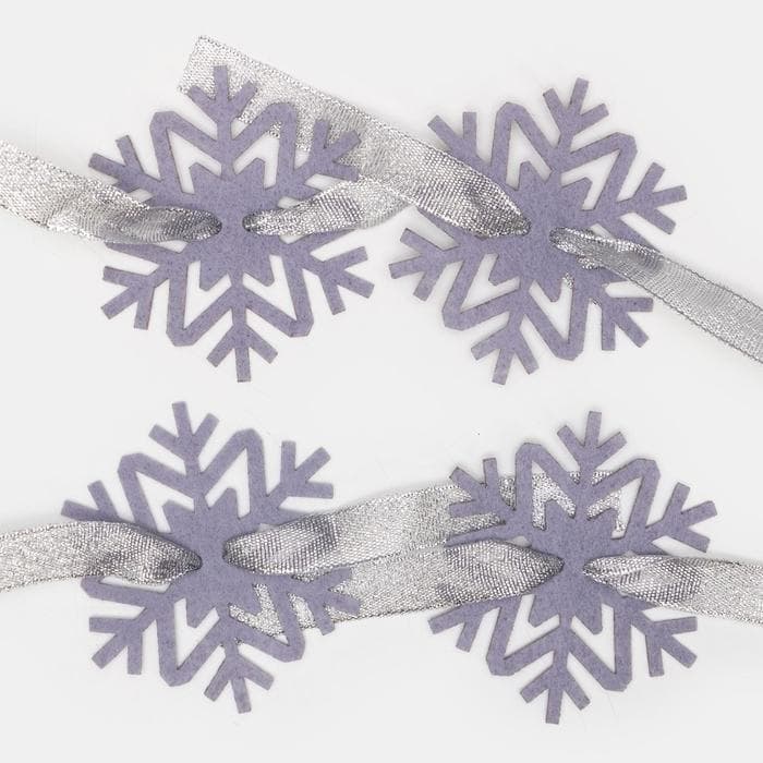 Набор для декора столовых предметов «Доляна. Снежинка», 4 штуки, серый, 7×8 см