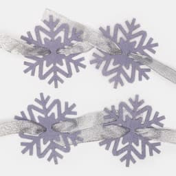Набор для декора столовых предметов «Доляна. Снежинка», 4 штуки, серый, 7×8 см