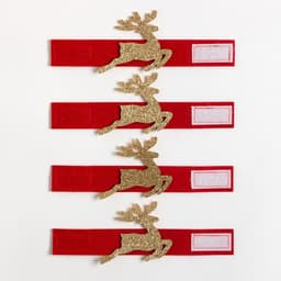 Набор декоративных колец для салфеток «Золотой олень», 4 шт., d=5 см, 100% п/э, фетр