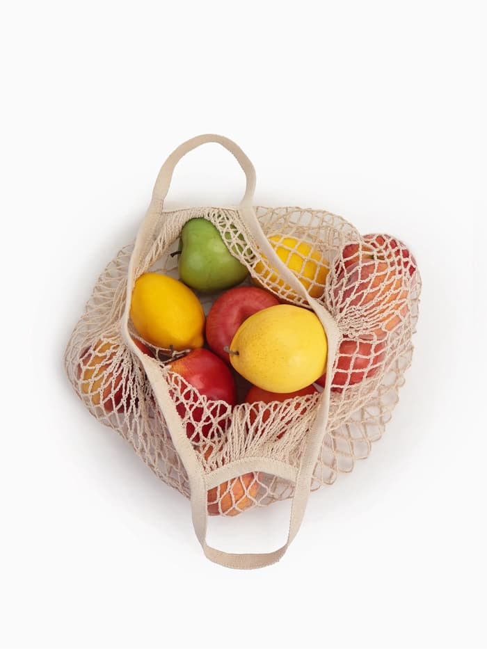 Сумка - авоська плетёная, ручка 12 см, клетка 1.5 см, бежевая