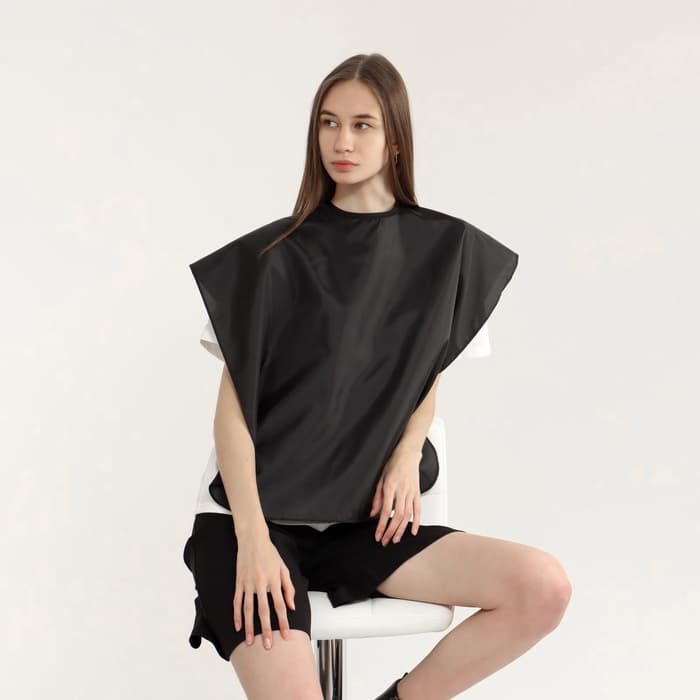 Пелерина парикмахерская, на липучке, чёрная