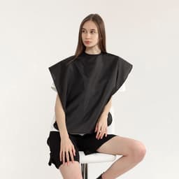 Пелерина парикмахерская, на липучке, чёрная