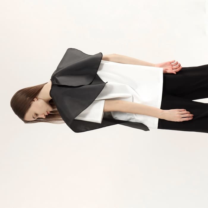 Пелерина парикмахерская, на липучке, чёрная